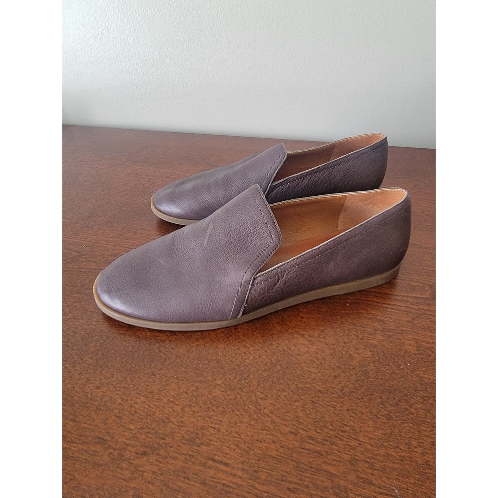 Lucky Brand Brazio Leather Loafers Brown Grey Slip On Flats Womens 8M Classic